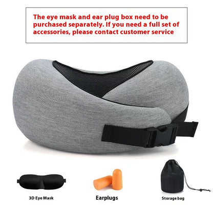 Soft Memory Foam Travel Neck Pillow – Adjustable U-Shape Support for Plane, Car & Office Naps