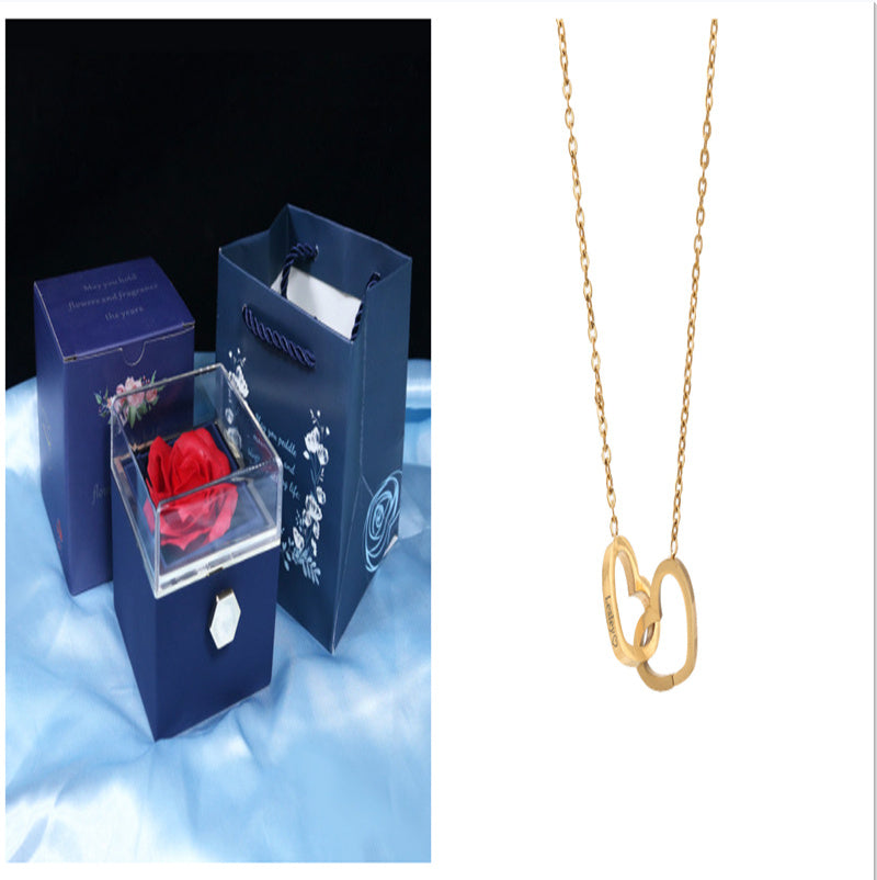 Rotating Rose Flower Gift Box – Creative Jewelry Packaging for Women.