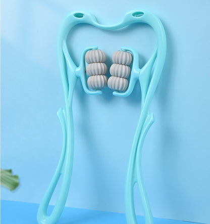 Manual 6-Wheel Neck Massager – Multifunctional Roller Tool for Muscle Relief & Relaxation