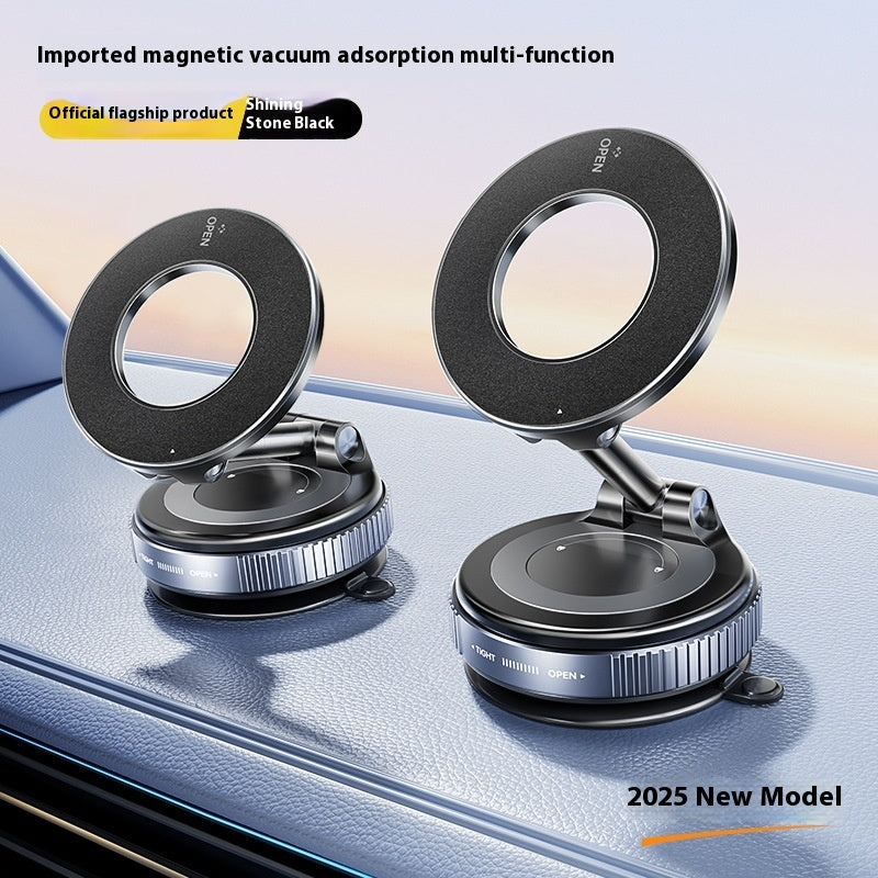 Magnetic Phone Holder with Vacuum Suction – Foldable, Adjustable Car Mount for Secure Hands-Free Use