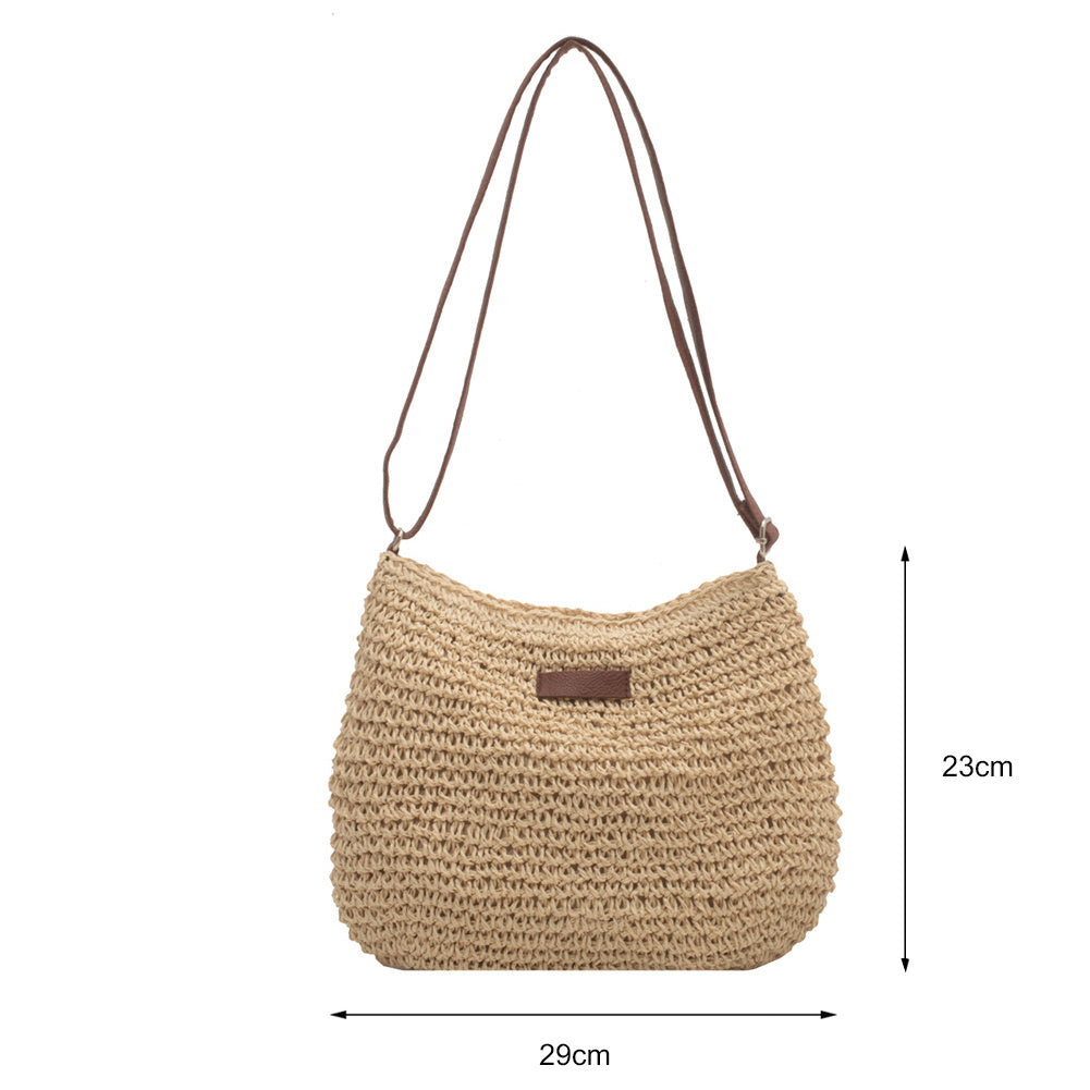 Niche Design Straw Tote Bag – Chic Vacation Handbag for Beach & Travel
