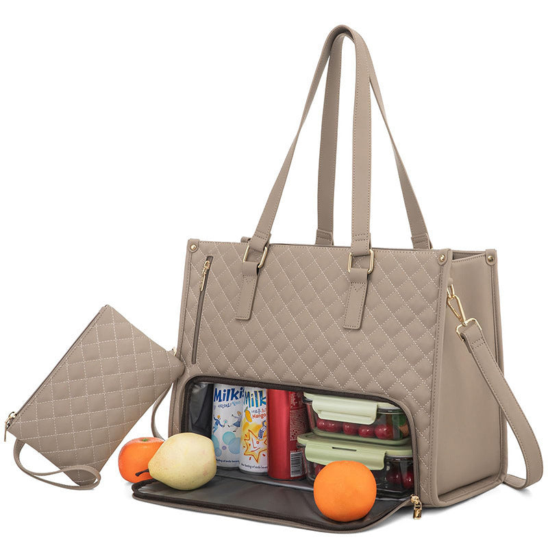 Women's Insulated Lunch Bag – Large Leak-Proof Tote with Laptop Compartment for Work & Commute