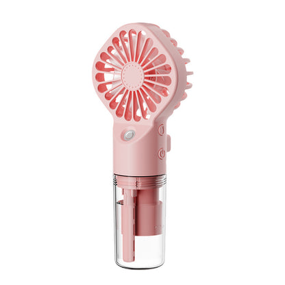 Portable Handheld Spray Fan – 4-Speed USB Rechargeable Mist Cooling Fan for Outdoor Summer Use