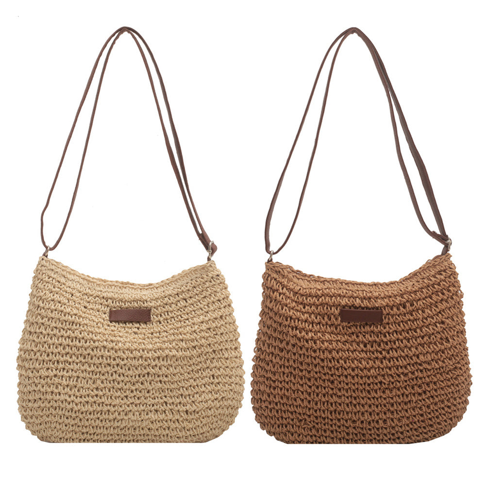 Niche Design Straw Tote Bag – Chic Vacation Handbag for Beach & Travel