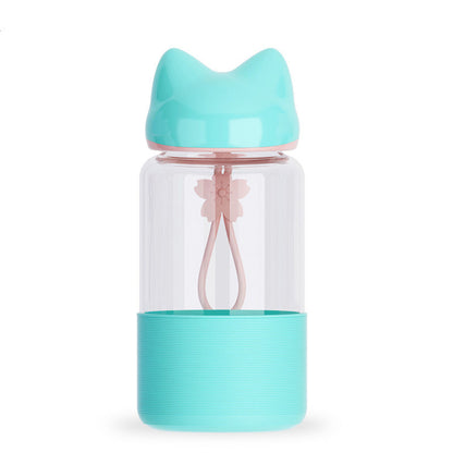 Bunny Borosilicate Glass Water Bottle – Cute & Durable Leak-Proof Bottle for Kids & Adults