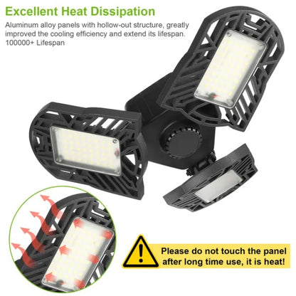 Deformable LED Garage Ceiling Light – Adjustable Panel Workshop Lamp for Basement, Warehouse & Home Lighting