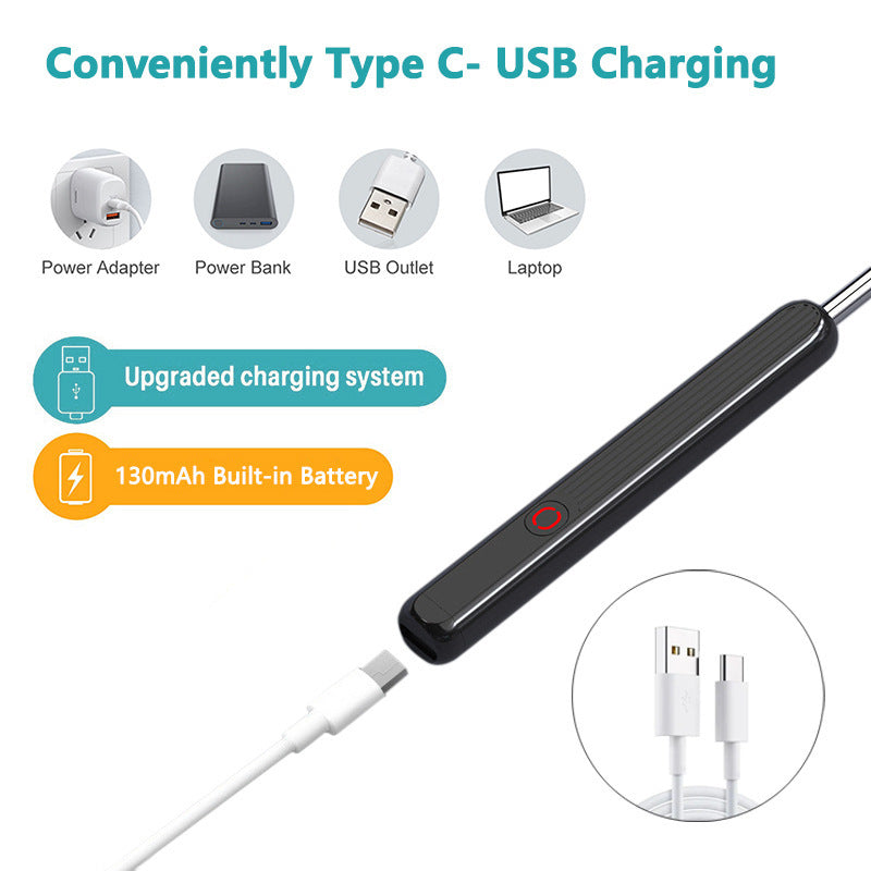 NE3 Wireless Ear Wax Removal Tool with Camera – LED Otoscope Ear Cleaner Kit for iPhone & Android