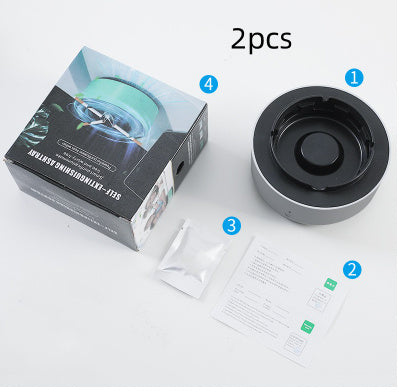 Portable Ashtray with Air Purifier – Automatic Anion Odor Remover for Home & Car Use
