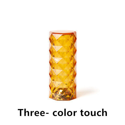 Nordic Crystal USB Table Lamp – Touch Dimming Diamond Night Light & Rose Projector for Bedroom Decor