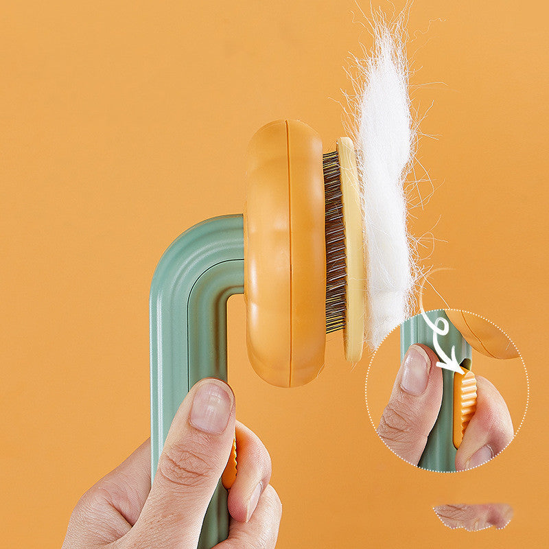Self-Cleaning Pet Grooming Brush – Handheld Steel Wire Comb for Cats & Dogs, Easy Hair Removal