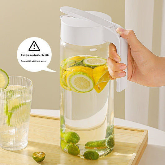 Press-Type Cold Water Jug – Large-Capacity Plastic Pitcher for Juice, Tea & Fruit-Infused Drinks