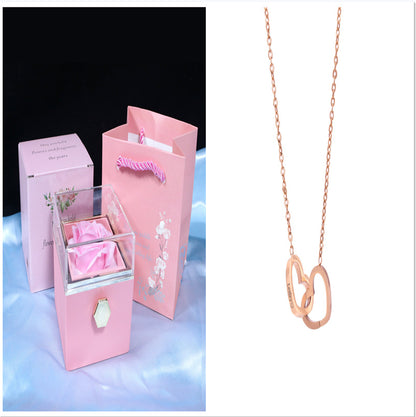 Rotating Rose Flower Gift Box – Creative Jewelry Packaging for Women.
