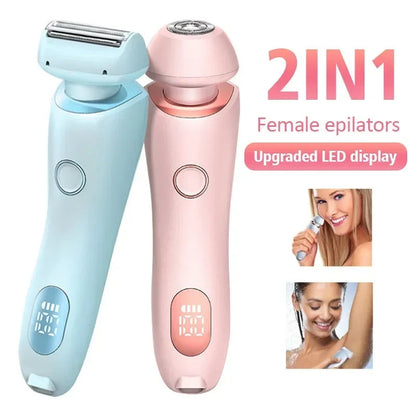2-in-1 USB Rechargeable Hair Removal Epilator – Women’s Body Trimmer & Shaver for Face, Legs, Bikini & Underarms