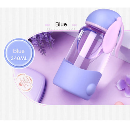 Bunny Borosilicate Glass Water Bottle – Cute & Durable Leak-Proof Bottle for Kids & Adults