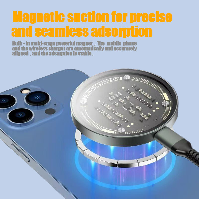 15W Magnetic Qi Wireless Charger – Fast Charging Pad for iPhone 12/13/14/15/16 Series