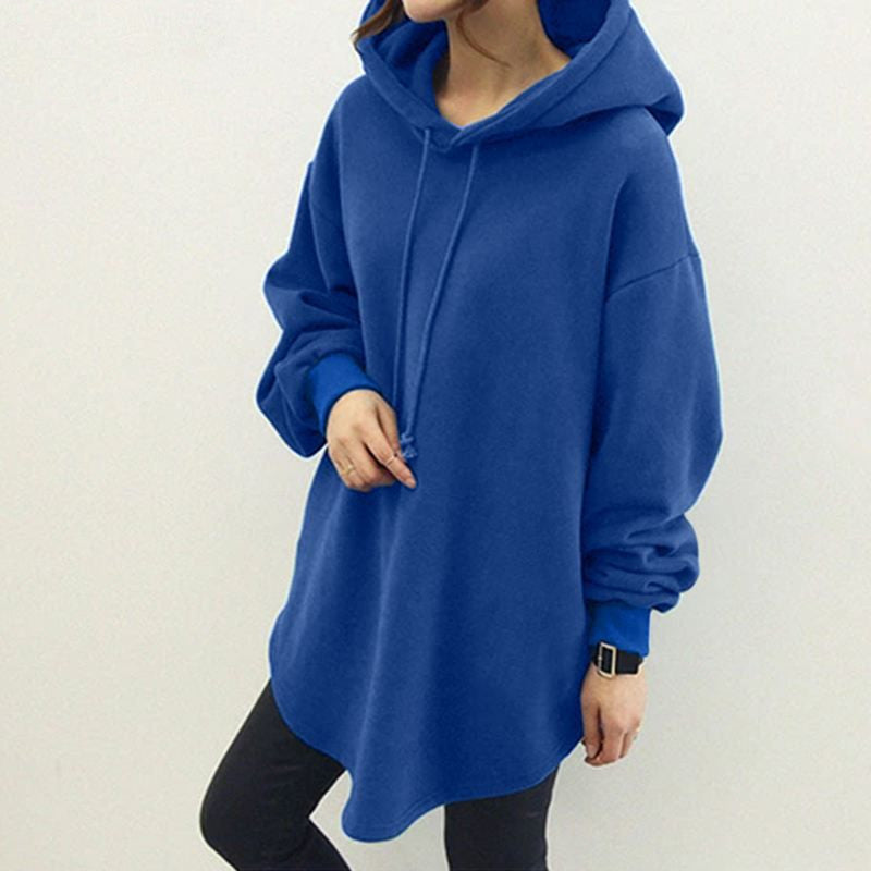 Cozy Casual Hooded Sweatshirt – Long Sleeve, Loose Fit with Front Pocket & Drawstring
