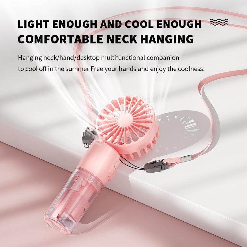 Portable Handheld Spray Fan – 4-Speed USB Rechargeable Mist Cooling Fan for Outdoor Summer Use