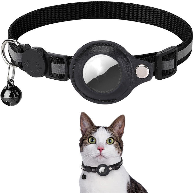 Reflective Waterproof AirTag Collar – Nylon Pet Collar with Protective Holder for Dogs & Cats