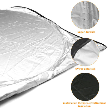 Foldable Car Sunshade for Windshield & Rear Window – UV Protection Sun Visor with Suction Cups, Keeps Interior Cool