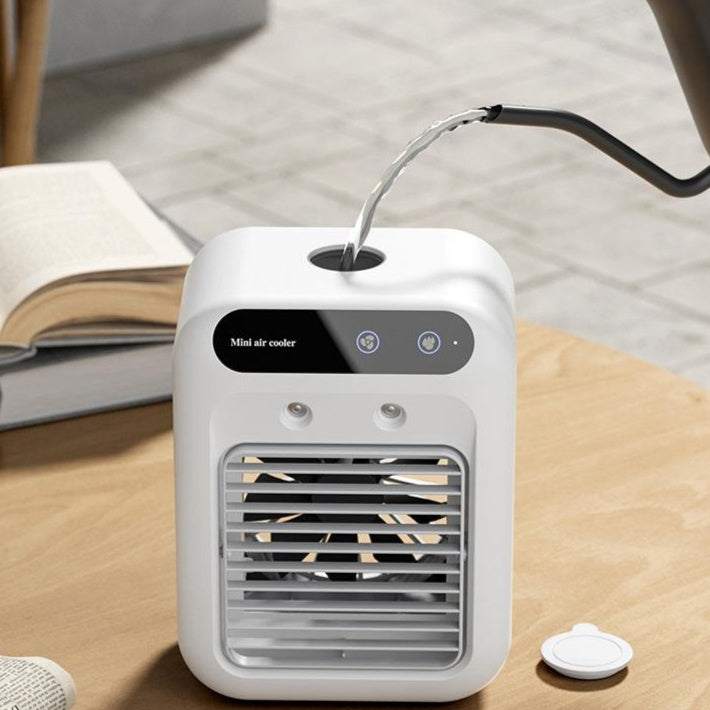 Portable Air Conditioner Fan – Mini Air Cooler with Water Cooling for Home, Office, or Car Use | Personal AC & Humidifier Combo