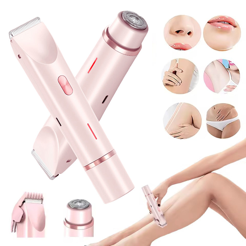 2-in-1 Women's Electric Hair Remover – Double Head Wet & Dry Shaver for Body and Bikini Line