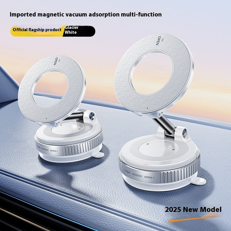 Magnetic Phone Holder with Vacuum Suction – Foldable, Adjustable Car Mount for Secure Hands-Free Use
