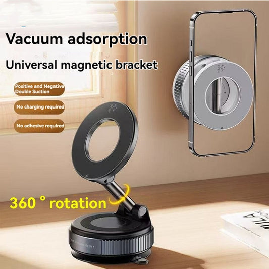Magnetic Phone Holder with Vacuum Suction – Foldable, Adjustable Car Mount for Secure Hands-Free Use
