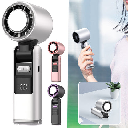 TurboChill Mini USB Fan – Super-Speed Cold Air Blower with Digital Display for Travel & Outdoor Use