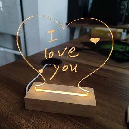LED Message Board Night Light – USB Creative Note Lamp with Pen