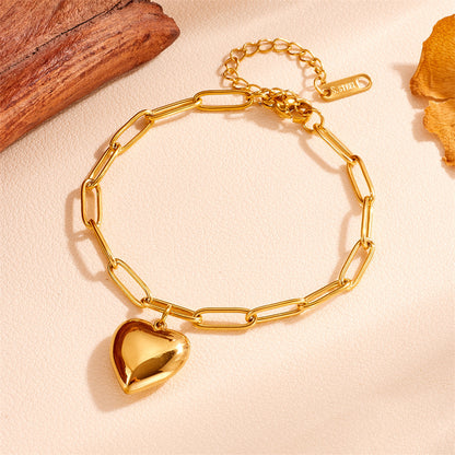 Women's Punk Titanium Steel Chain Bracelet – Retro Hip-Hop Round Link Stainless Steel Jewelry