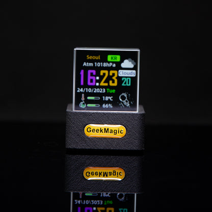 Mini Transparent WiFi Weather Clock – Trendy LED Display for Home & Desk Décor