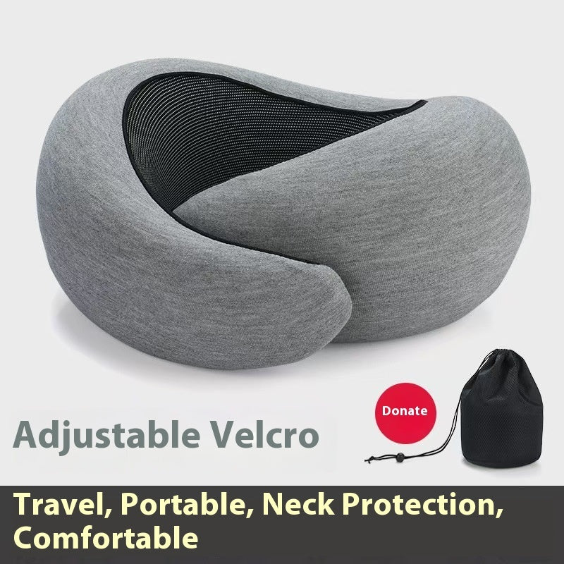 Soft Memory Foam Travel Neck Pillow – Adjustable U-Shape Support for Plane, Car & Office Naps