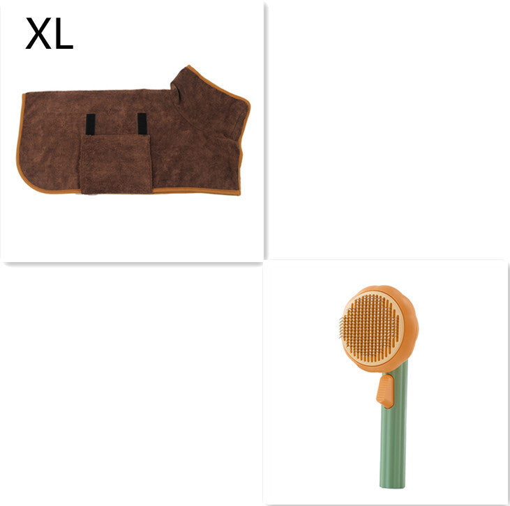 Self-Cleaning Pet Grooming Brush – Handheld Steel Wire Comb for Cats & Dogs, Easy Hair Removal