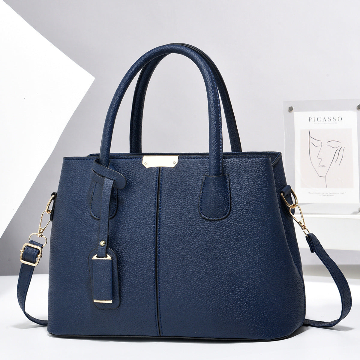 Women's PU Leather Handbag – Large-Capacity Square Tote & Crossbody Shoulder Bag