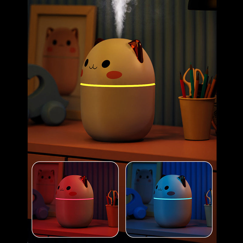 Cute Cat USB Air Humidifier – Ultra-Silent LED Cool Mist Diffuser for Office, Bedroom, Car & Home