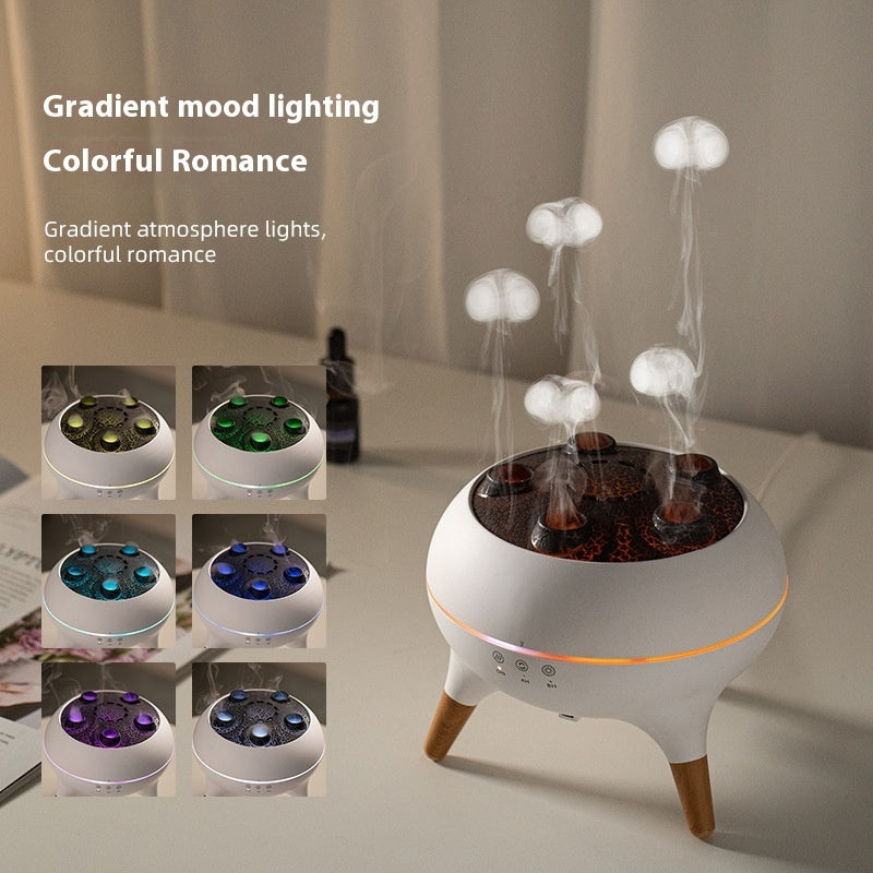 Intelligent Jellyfish Ultrasonic Humidifier – Remote-Controlled Aroma Diffuser with Porous Atomization & Timer
