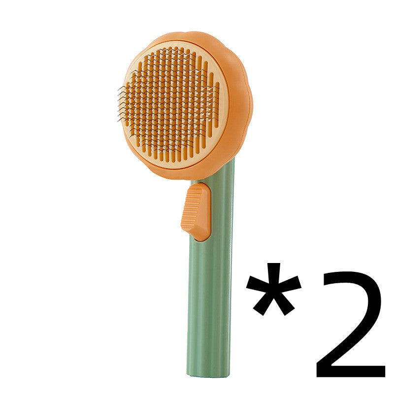 Self-Cleaning Pet Grooming Brush – Handheld Steel Wire Comb for Cats & Dogs, Easy Hair Removal