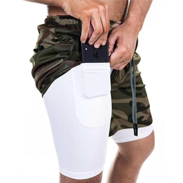 Men’s Pocket Compression Shorts – Athletic Gym Running Training Sportswear