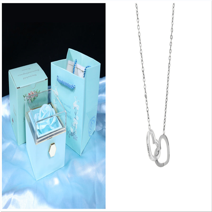 Rotating Rose Flower Gift Box – Creative Jewelry Packaging for Women.