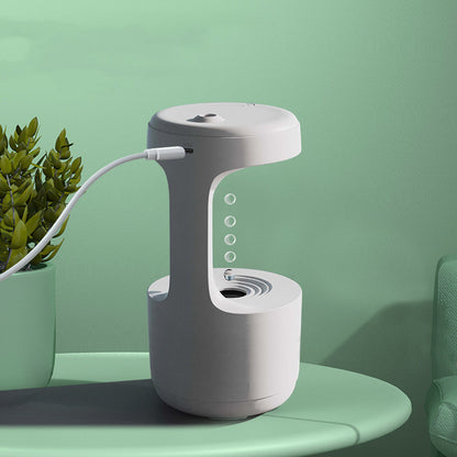 Anti-Gravity Water Drop Humidifier with Clock – Silent Aroma Diffuser, LED Display & Large Capacity for Bedroom or Office