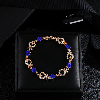 Hollow Heart Love Bracelet – Fashion Rhinestone Bangle with Romantic Charm
