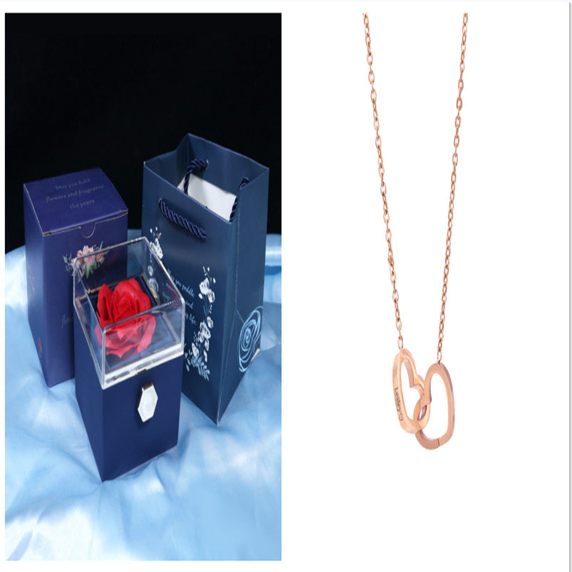Rotating Rose Flower Gift Box – Creative Jewelry Packaging for Women.