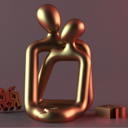 Loving Couple Resin Statue – Romantic Modern Decor for Shelves, Desks & Nightstands