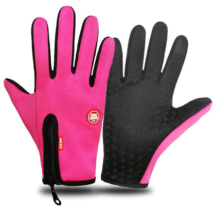 Full-Finger Touchscreen Ski Gloves – Waterproof Winter Gloves with Zipper Design