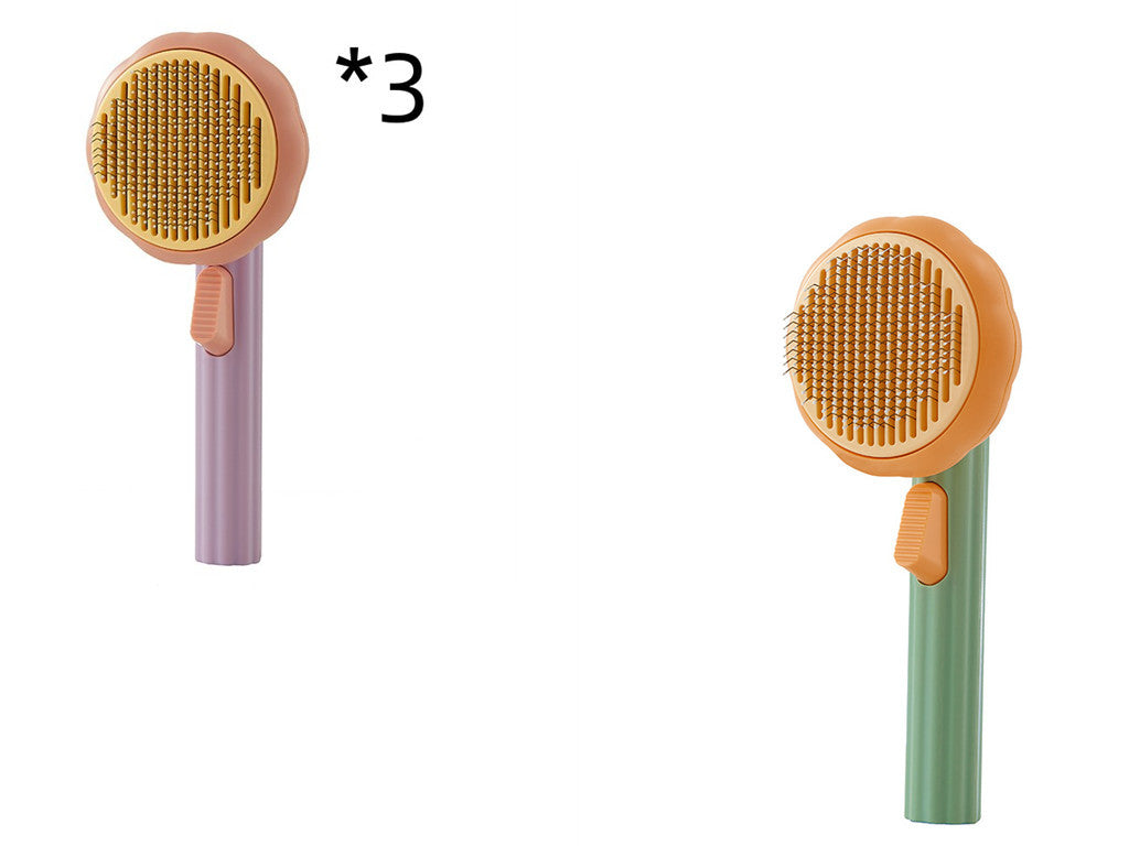 Self-Cleaning Pet Grooming Brush – Handheld Steel Wire Comb for Cats & Dogs, Easy Hair Removal