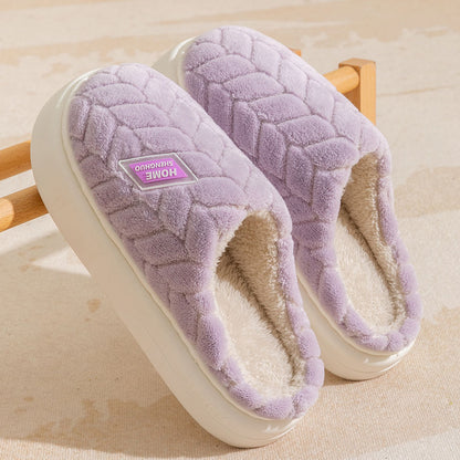 Non-Slip Thick-Soled Plush Winter Slippers – Warm Indoor Fleece Shoes for Couples (Men & Women)