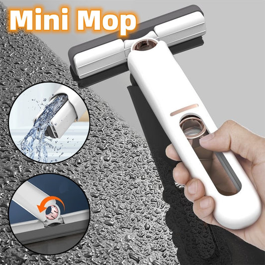 Mini Sponge Squeeze Mop – Portable Floor & Glass Cleaner for Home, Car, Desk, and Windows