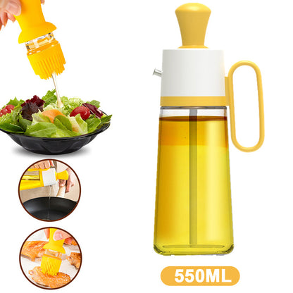 2-in-1 Oil Dispenser with Silicone Brush – Glass Bottle for BBQ, Cooking & Seasoning | Kitchen Spray Bottle Tool