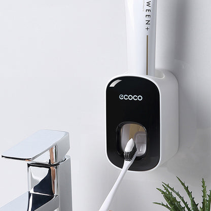Wall-Mounted Automatic Toothpaste Dispenser – Bathroom Accessories Set with Toothbrush Holder
