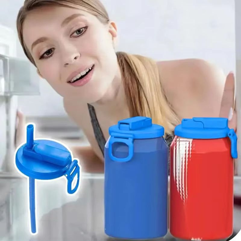 Reusable Soda Can Lid with Straw – Leak-Proof Cap & Stopper for Standard Soda, Juice & Cola Cans